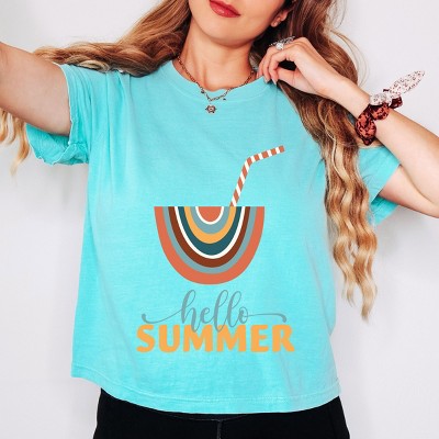 Simply Sage Market Boho Hello Summer Drink Boxy Crop Top