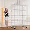 SEVOBAL Utility Storage Shelves 6 Tier Steel Shelving Unit with Wheels for Home Kitchen Office or Garage, Chrome, 47.2"*17.7"*76.7" - 3 of 4