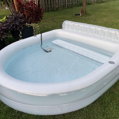 Inflatable pool best sale with bench