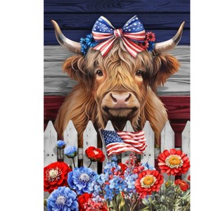 Briarwood Lane Summer House Flag 40x28 For Outdoor Patriotic Highland Cow For Summer House Flag - 1 of 3