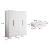 Hitow 4-Door Armoire Modern Minimalist Wardrobe Zoned Storage Enriched Space - 3 of 4