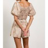 Women's Paisley Puff Sleeve Crop Top - SKIES ARE BLUE - 4 of 4
