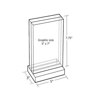 Clear Acrylic Block Frame with Base, 5" x 7"