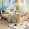 Twin Size Wood Platform Bed with Rails for Girls and Boys - 3 of 4