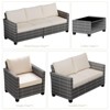 Outdoor Patio Furniture Sofa Sets,7 Piece Rattan Furniture Sectional Couch Set with Glass Coffee Table for Backyard Garden - 4 of 4