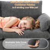 TiramisuBest 130"/96.5" Modular L Shape Chenille Sectional with Folding Table, 2 Armrest Pillows and Free Movement Ottoman, Chenille-5 Seat/4 Seat - 4 of 4