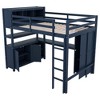 Full Size Wood Loft Bed with Desk, Cabinet and Bookshelf - 3 of 4