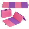 4 Pads Folding Gymnastics Mat&Yoga mat,Portable Home Gym Floor Pad for for Pilates, Aerobics, and Martial Arts Fitness Training，Pinkish purple - 4 of 4