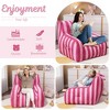 JOYRACER Teddy Fabric Bean Bag Lazy Sofa with Side pockets for Adults and Kids, Cute Accent Sofa Chair Living Room,Bedroom Dorm Reading - 4 of 4