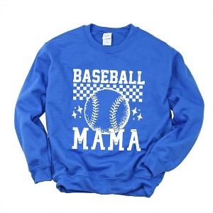 Simply Sage Market Women's Graphic Sweatshirt Checkered Baseball Mama - 1 of 4