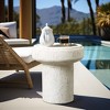 LuxenHome Off White MgO Round 18.5-Inch Tall Side Table, Indoor and Outdoor Off-White - 3 of 4