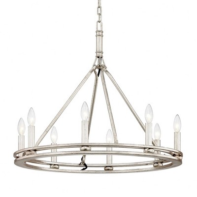 Troy Lighting Sutton 8 - Light Chandelier in  Silver Leaf