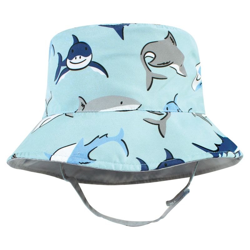 Hudson Baby Infant Boy Sun Protection Hat, Shark Stripe, 4 of 8