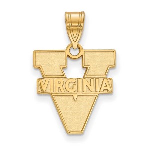 Black Bow Jewelry 14k Yellow Gold Plated Sterling Silver Virginia Wahoos NCAA Medium Pendant - 1 of 3
