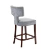 INFURNIC Counter and Bar Stools Linen Upholstered Bar Chairs with Curved Back for Dining Room, Gray, 22.05"*19.7"*39" - 2 of 4