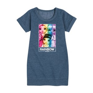 - Rainbow High - Rainbow Sparkle Box Graphic Short Sleeve Fleece Dress - 1 of 4