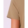 INSPIRE CHIC Women's Ribbed Knit Short Sleeve Tops with Lace Trim Shorts 2 Pcs Pajamas Sets - 4 of 4