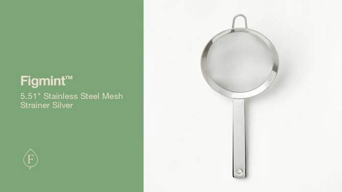 5.51&#34; Stainless Steel Mesh Strainer Silver - Figmint&#8482;, 2 of 5, play video