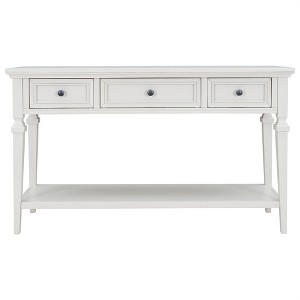 COWLOWN Classic Retro Console Table with 3 Drawers & Shelf, Solid Wood Entryway Table - 1 of 4