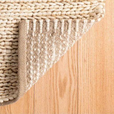 Bleached Oak Hand-Braided Cotton Jute 2' x 3' Rug