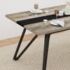 Ridstar Rectangular Large Dining Table with Adjustable Legs For Dining Room & Living Room-Gray - 4 of 4