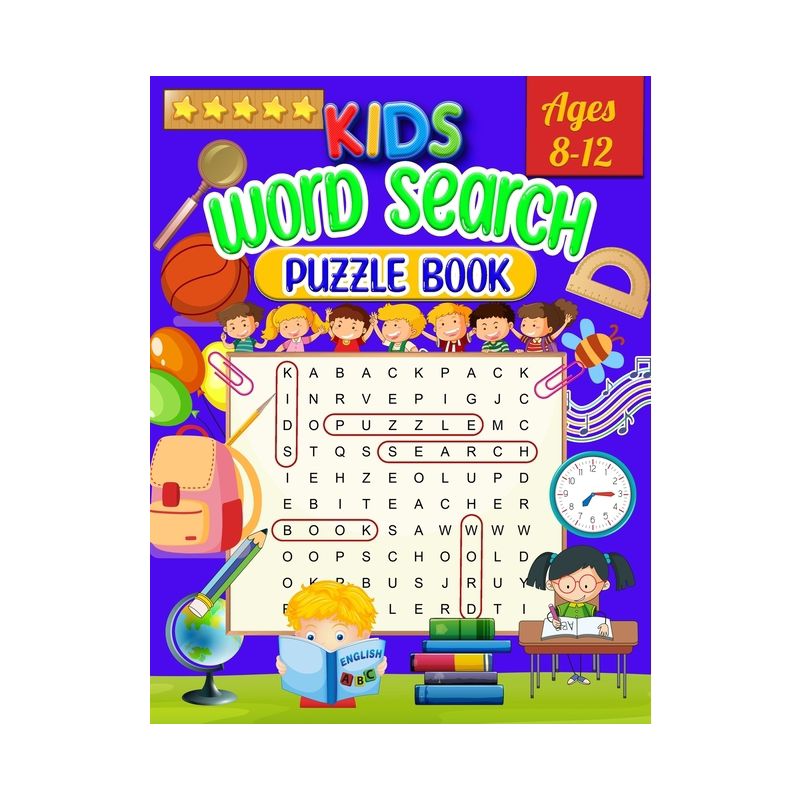Kids Word Search Puzzle Book Ages 8-12 - Large Print by  Laura Bidden (Paperback), 1 of 2