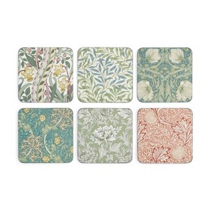 Pimpernel Morris & Co Coasters - Set of 6 Assorted Designs, Durable Cork, 4" x 4", Easy to Clean with Damp Sponge, Elegant & Stylish for Everyday Use - 1 of 4