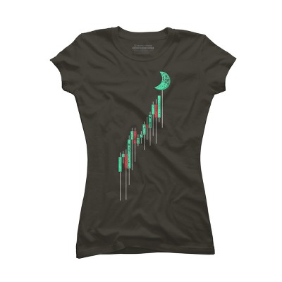 Junior's Design By Humans Crypto Trading Hodl Vintage Stock Chart To The Moon By MiuMiuShop T-Shirt
