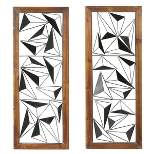 Metal Geometric Wall Decor with Wood Frame Set of 2 Black - Olivia & May