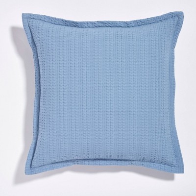 20"x20" Square Clive Textured Flange Throw Pillow Blue - Sure Fit