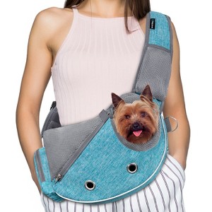 PetAmi Dog Sling Carrier, Puppy Purse Traveling Carrying Bag to Wear, Cat Adjustable Crossbody Travel Pet Pouch - 1 of 4
