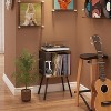 MaseiKar Record Player Stand with Storage up to 100 Albums, Retro Small Vinyl Record Holder - Adjustable Divider, Book/LP Record Storage Holder - 4 of 4