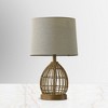 Maxax 26" Glass Table Lamp, 3 Way Dimmable Brass Gold Bedside Lamp with USB A+C Charging Ports for Nightstand End Table - 3 of 4