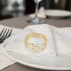 Unique Bargains Napkin Holder Rings Faux Pearls Stainless Steel Gold Tone 1 Pc - 3 of 3