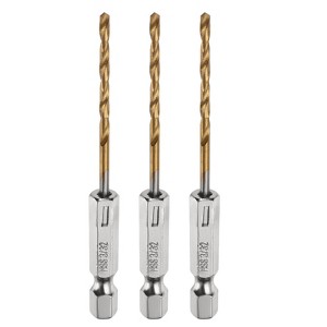 Unique Bargains M35 High Speed Steel Titanium Coated Hex 1/4" Shank Drill Bits - 1 of 4