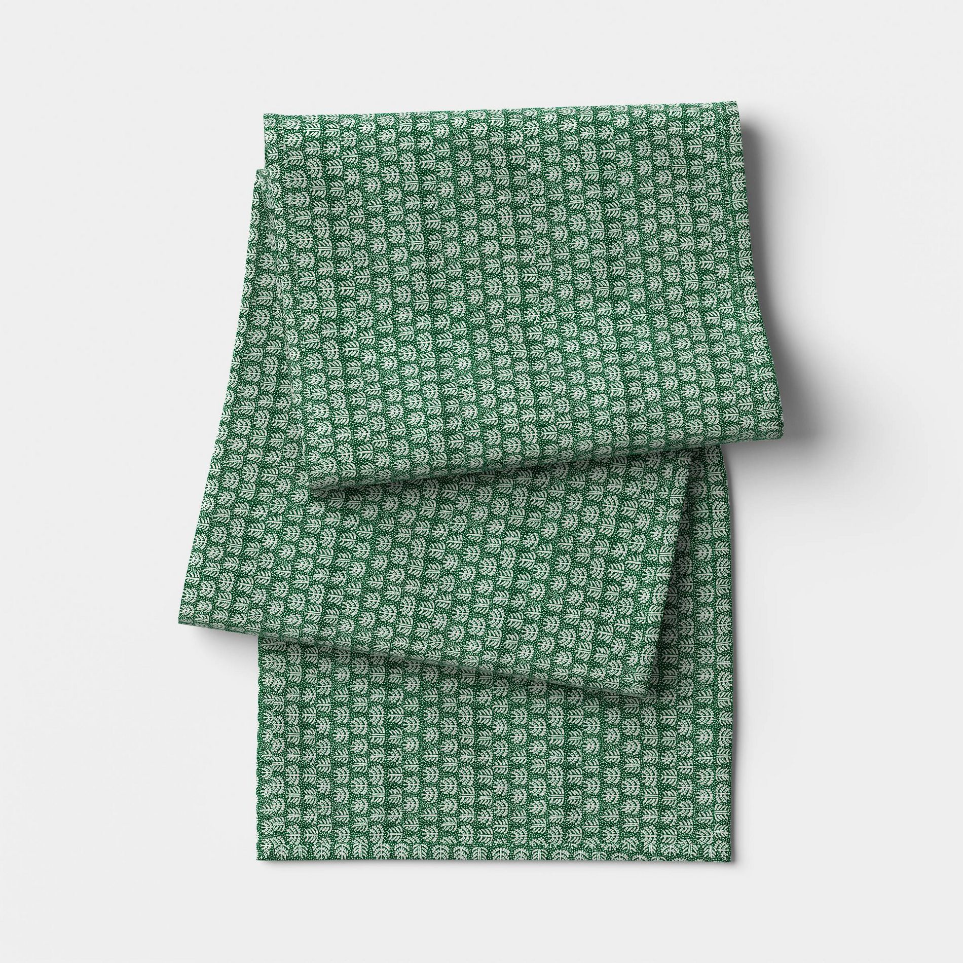 72"x14" Reversible Tree Print Table Runner Green - Threshold™