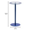 iDesign Round Pedestal Drink Table for Small Spaces, Clear/Blue Stripes - 3 of 4