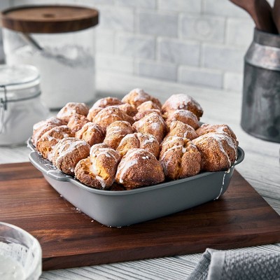 Gray Aluminum Nonstick Square Baker Dish with Handles