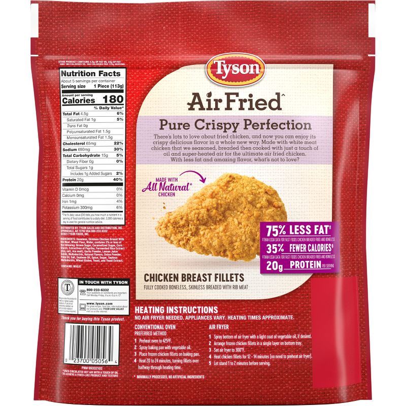 Tyson Air Fried Chicken Fillets - Frozen - 20oz, 2 of 9