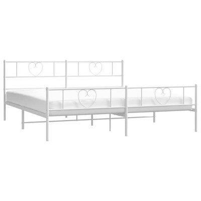 vidaXL Metal Bed Frame with Elegant Design and Robust Steel Construction, Functional Headboard and Footboard