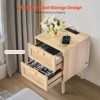 VEVOR Rattan Nightstand, Boho Bedside Table with 2 Drawers, Rattan End Table Nightstand with Solid Wood Legs, Rattan Bedside Table, Natural - 4 of 4
