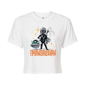 Women's - Star Wars - The Mandalorian Doodle Mondo Cropped Graphic T-Shirt - 1 of 4