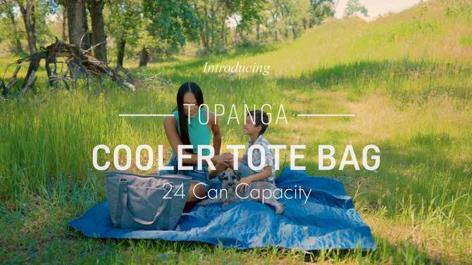 Picnic Time Superman Topanga 19qt Cooler Tote Bag - Navy Blue, 2 of 7, play video