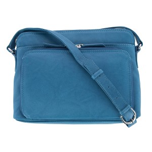 CTM Women's Leather Shoulder Bag Purse with Side Organizer - 1 of 4