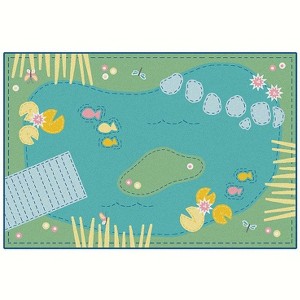 Carpets for Kids KIDsValue PLUS Tranquil Pond Playroom Educational Rug Tranquil Colors, Rectangle, Green - 1 of 4
