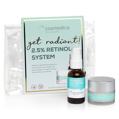 Cosmedica Skincare Get Radiant 2.5% Retinol System - 2ct/1.7 fl oz