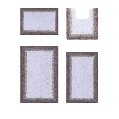Torrent Collection 4 Piece 100% Soft Cotton Tufted Weave Bath Rug Set, Ombre Pattern, Super Soft & Absorbent, Machine Washable Bathroom Mats