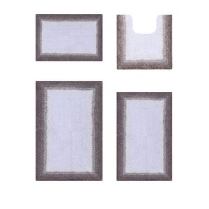 Torrent Collection 4 Piece 100% Soft Cotton Tufted Weave Bath Rug Set, Ombre Pattern, Super Soft & Absorbent, Machine Washable Bathroom Mats - 1 of 4