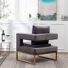 CAVINAS Contemporary Accent Chair, Upholstered Arm Chair with Gold-tone Metal Frame - 4 of 4