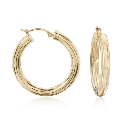 Ross-Simons 4mm 14kt Yellow Gold Polished Hoop Earrings